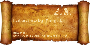 Latosinszky Margit névjegykártya