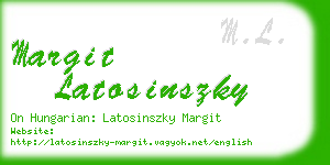 margit latosinszky business card